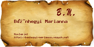 Bánhegyi Marianna névjegykártya